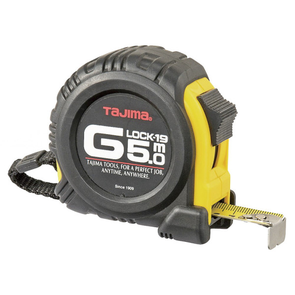 Рулетка строительная TAJIMA G LOCK GL19-50 ударопрочная 5 м (1001-0220)