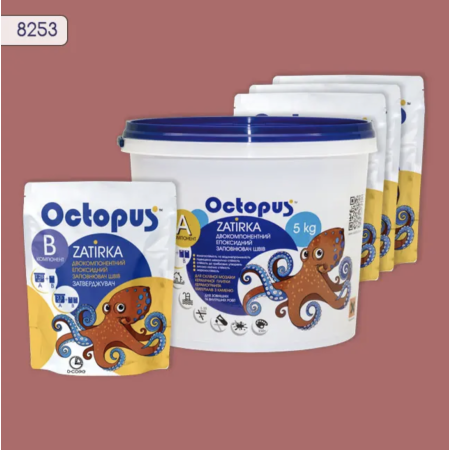Двухкомпонентная эпоксидная затирка Octopus Zatirka цвет 8253, 5 кг (8253-5)