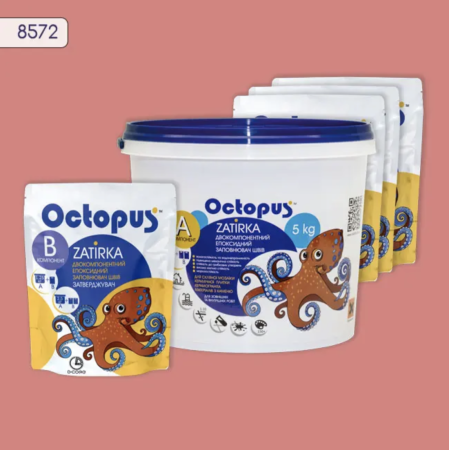 Двухкомпонентная эпоксидная затирка Octopus Zatirka цвет 8572, 5 кг (8572-5)