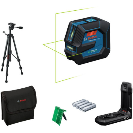 Лазерный линейный нивелир Bosch GLL 20-22 G Professional с батарейками, штативом, держателем LB 10 и аксессуарами (0601065601)